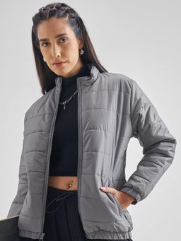 TOKYO TALKIES - Women Grey Polyester Puffer Jacket