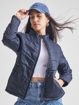 TOKYO TALKIES - Women Navy Classic Quilted Puffer Jacket