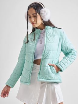 TOKYO TALKIES - Women Blue Puffer Jacket