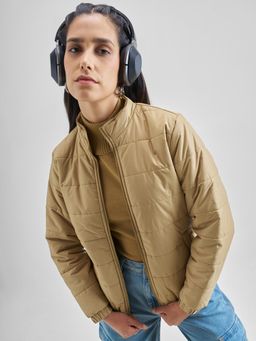 TOKYO TALKIES - Women Beige Solid Puffer Jacket
