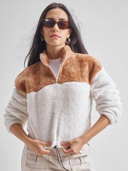 TOKYO TALKIES - Women White Pullover Sweatshirt