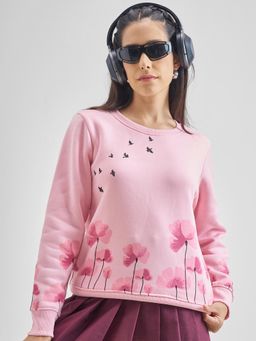 TOKYO TALKIES - Pink Round Neck Sweatshirt