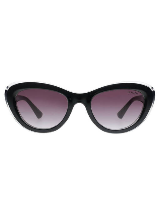 Tommy Hilfiger Black Cat-Eye Sunglasses with Purple Lenses. New Tommy Hilfiger WP OL585 Cat Eye Sunglasses Black Gloss Frame  main image 4