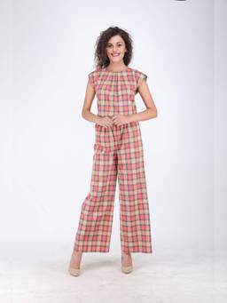 AAVYAM - Peach Picnic Jumpsuit