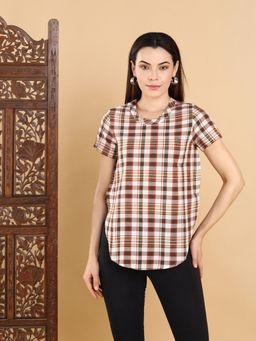 AAVYAM - Multi color Toned Checkered Top
