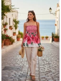 That Romeo - Pink Paradise Smocked Top