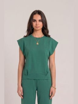 Muvazo - Green Sculpted Top