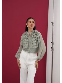 AMOSHI - Green Rielle Ruffle Top