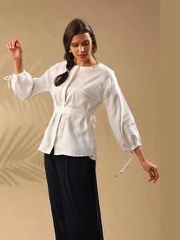 B Label - White Classic Koa Bomber Jacket