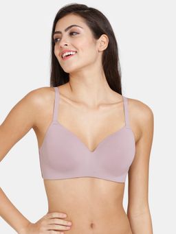 Zivame - Beautiful Basics Padded Non Wired 3-4th Coverage T-shirt Bra - Elderberry