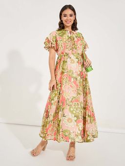 Styli - Women Floral Print A-Line Maxi Dress