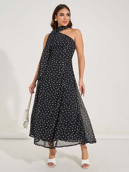 Styli - Women Polka Dots A-Line Maxi Dress