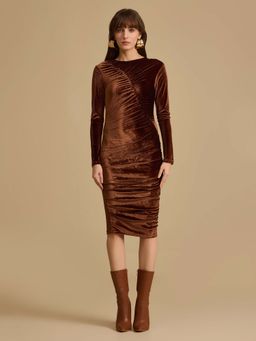 Kazo - Bruna Brown Midi Dress