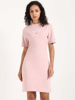 Tommy Hilfiger - Womens Pink Solid Mini Dress