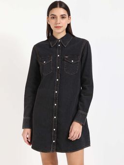 Tommy Hilfiger - Womens Black Washed Mini Dress