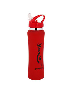 Strauss - Spark Stainless-Steel Bottle, Rubber Finish, 750 ml (Red)