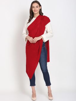 KnitStudio - Red Woven Knitted Shawl