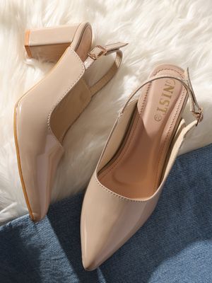 Buy GNIST Classic Nude Block Pump Heels Online