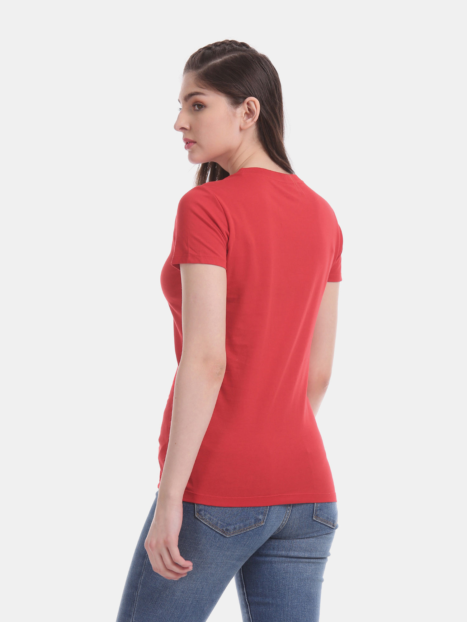 Aeropostale Red Crew Neck Brand Print 
