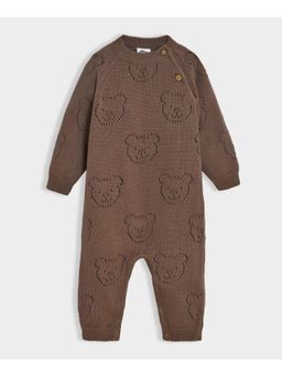 Mi Arcus - Brown Knitted Full Sleeves Bodysuit for Kids