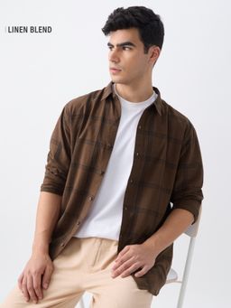 The Souled Store - Cotton-Linen Shirt: Desert Men
