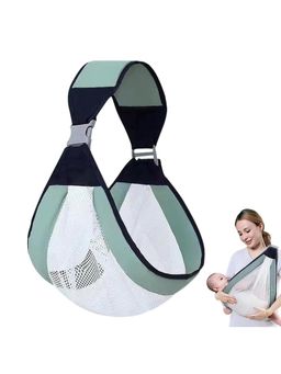 Safe-O-Kid - Baby Sling Carrier BPA Free Adjustable Soft Cotton Baby Wrap - Green (0-36 Months)