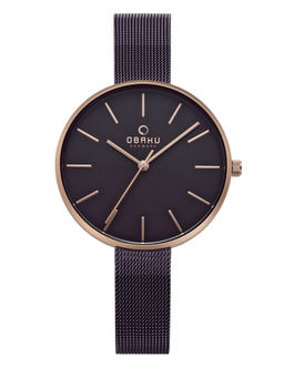 Obaku - Brown Viol Round Dial Analog Watch -V211LXVNMN