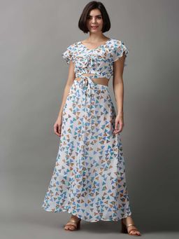 SHOWOFF - Women White Printed Co-Ord (Set of 2)