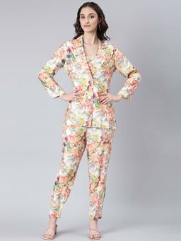 SHOWOFFFF - Women Multi-Color Floral Printed Co-Ord (Set of 3)