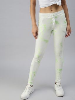 SHOWOFF - Women Slim Fit White Tie and Dye Track Pants