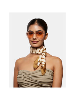 Opium Eyewear - Gold Metal Full Rim Sunglasses for Women (57)