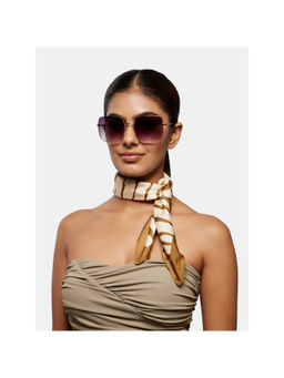 Opium Eyewear - Gold Metal Full Rim Sunglasses for Women (56)