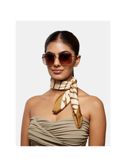 Opium Eyewear - Gold Metal Full Rim Sunglasses for Women (56)