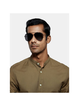 Opium Eyewear - Black Metal Full Rim Sunglasses for Men (60)