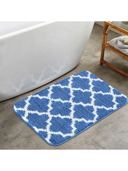 OBSESSIONS - Printed Anti-Skid Polyester Bath Mat, Blue