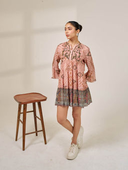 Alaya by Stage3 - Meher Blush Pink Printed Short Dress