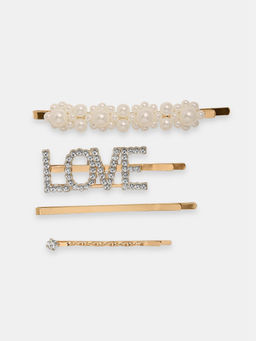 Twenty Dresses by Nykaa Fashion - Shine In Love Hair Pin Set (Set of 4)