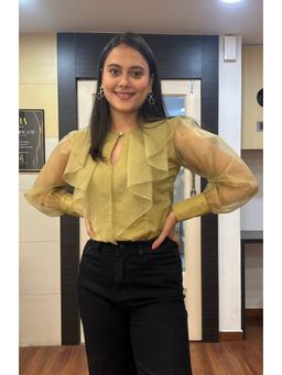 Label Rishmaan - Olive Mayfair Top