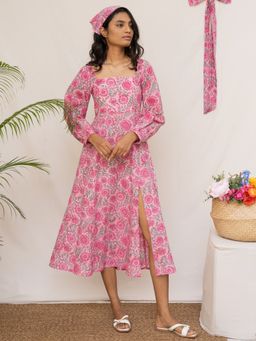 Notch Above - Pink Amora Square Neck Dress