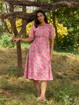Notch Above - Pink Bloom Midi Dress