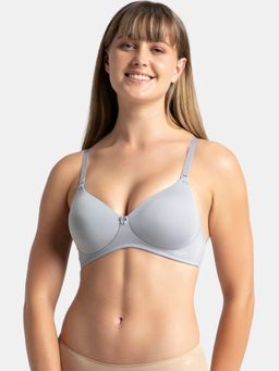 Jockey - 1819 Wirefree Padded Microfiber Elastane Full Coverage T-Shirt Bra-Lilac Grey
