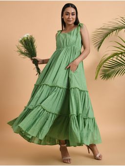 The Neem Tree - Green Cotton Maxi Dress