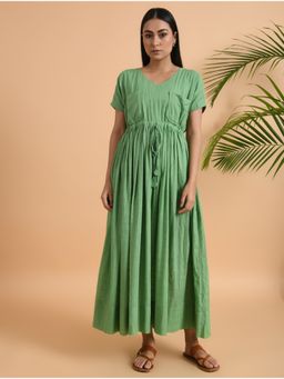 The Neem Tree - Double Pocket Green Maxi Dress