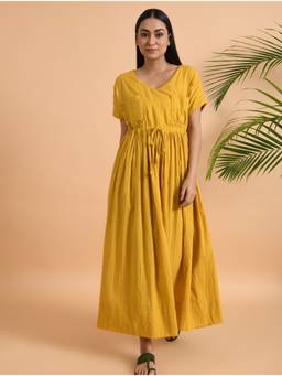 The Neem Tree - Double Pocket Yellow Maxi Dress