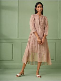 The Neem Tree - Rose Mauve Jacket Midi Dress with Slip (Set of 2)