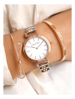 Joker and Witch - Joker & Witch Kaila White Stack Watch With Bracelet For Women (Pack of 3) (JWBS155)