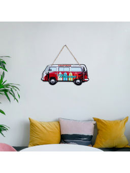 HomeTown - Route 66 Metal Caravan Wall Decor In Red