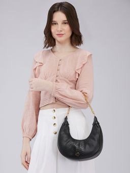 Caprese - Women Black Kreya Hobo Handbag (S)