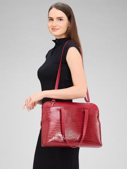 Caprese - Women Red Rima Laptop Bag with Detachable Strap (M)