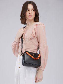 Caprese - Women Black Perline Sling Bag (M)